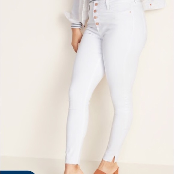 Old Navy Denim - Old Navy Rockstar Super Skinny White Hi-Rise Jeans